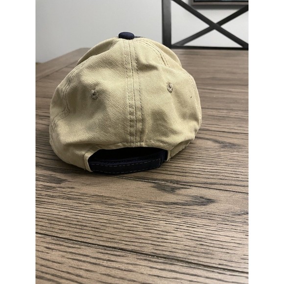 Chevrolet American Flag Blue Tan Hat Trucker Tacky Back Adjustable Cap EUC LNC - Picture 3 of 8